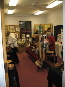 Classrooms in our new building are filled with art work for sale.